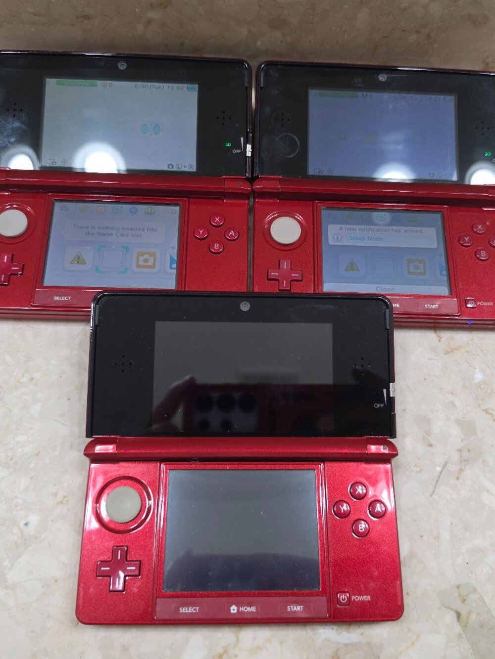 1X Nintendo 3ds Flame Red With 64gb Memory Charger Handheld Console System Japan